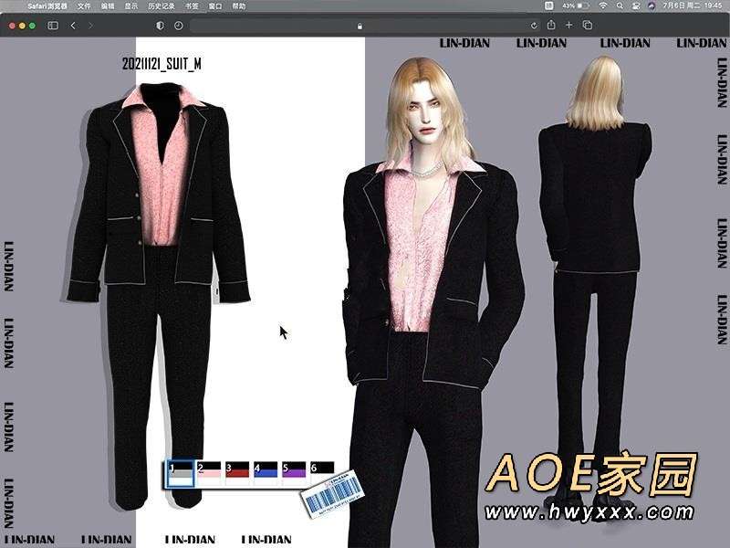 模拟人生4 男士亮片纯色黑西装MOD下载模拟人生4服装饰品MOD下载