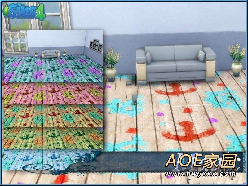 模拟人生4 船锚涂漆地板MOD下载模拟人生4家居装饰MOD下载